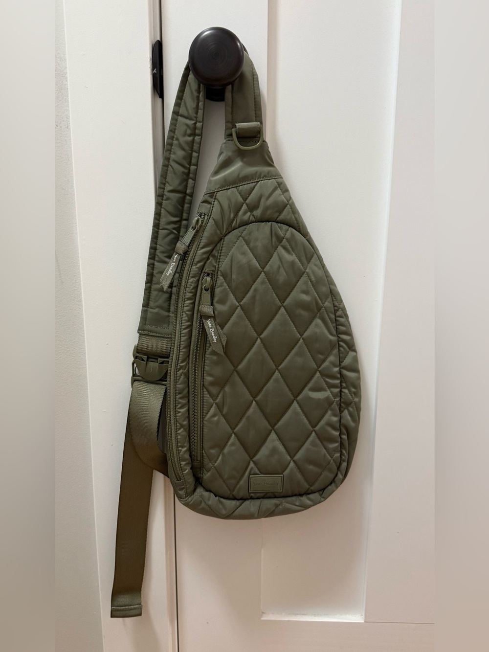 Quilted Olive Green Vera Bradley sling bag